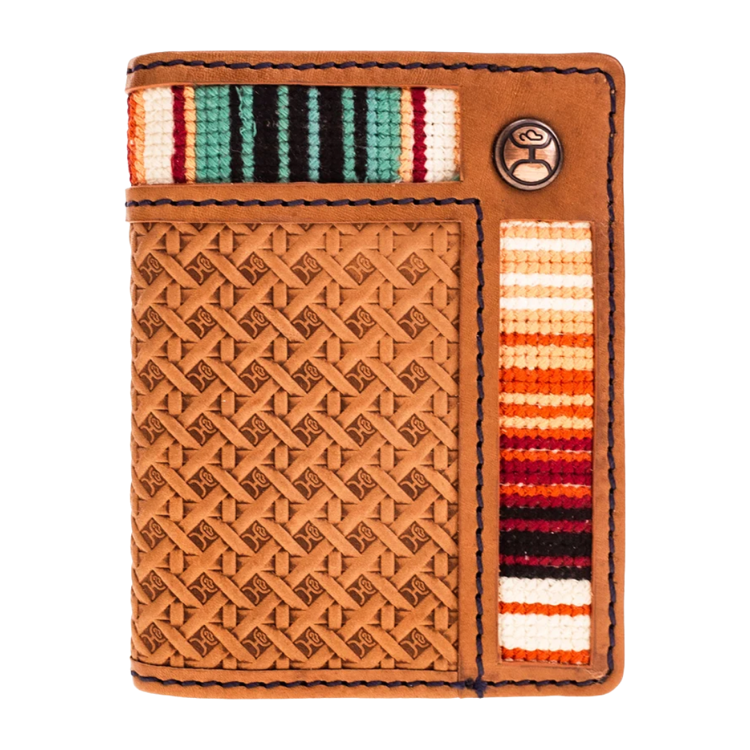 Hooey Tarlo Hands Up Basket Weave Bifold Money Clip HFW022-TNSP