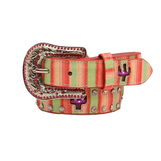 Angel Ranch® Girl's Light Up Cactus Striped Print Belt D130001230