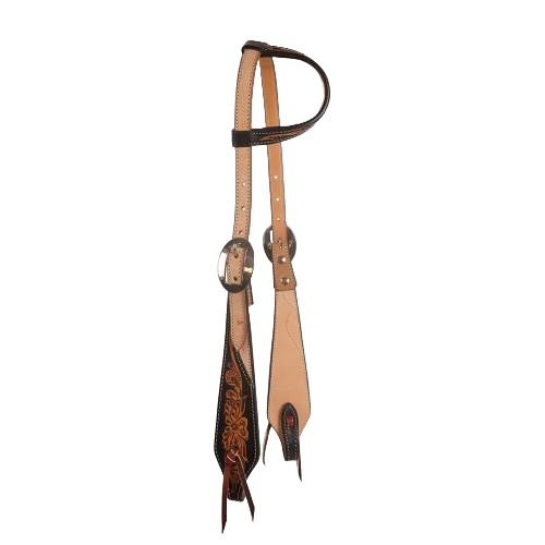 Professional's Choice Black Floral Roughout One Ear Headstall