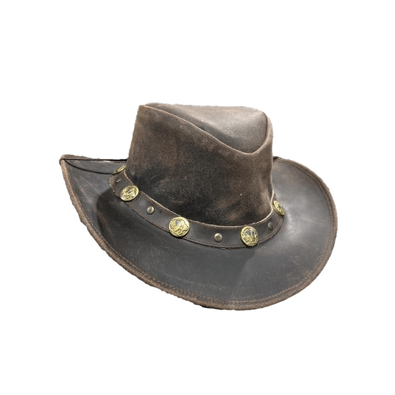 Rawhide top cowboy hat