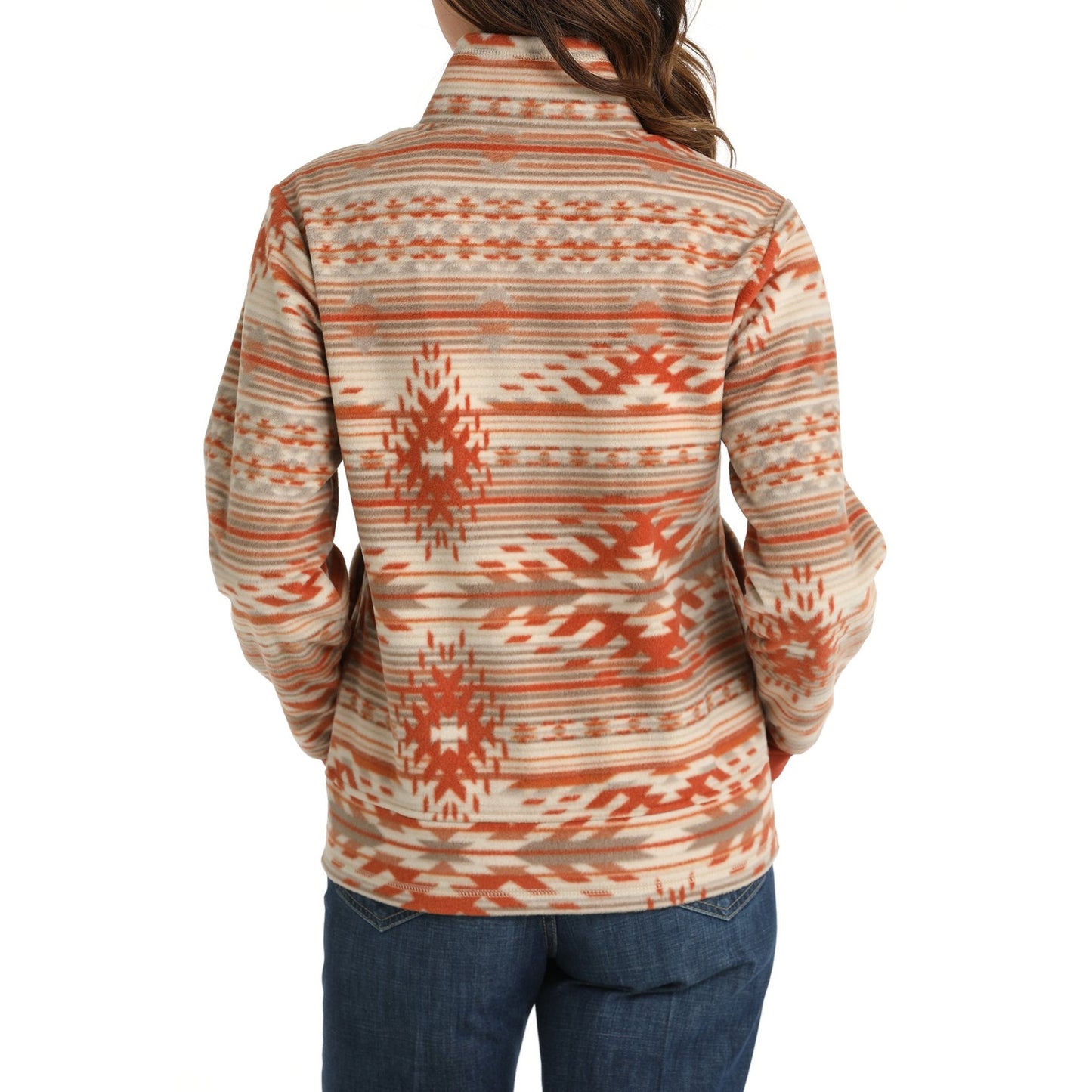 Cinch Ladies Southwestern Print Fleece Stone Grey & Coral Jacket MAJ9894003