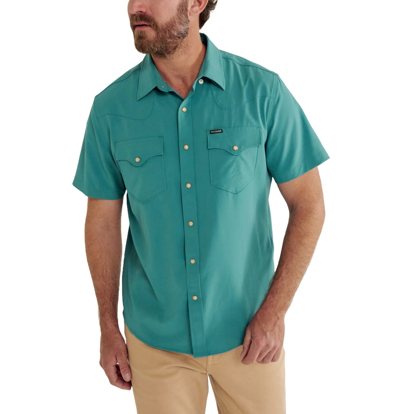 Tecovas Men's Performance Western Deep Jungle Pearl Snap Shirt 40362-D Tecovas Men's Performance Western Deep Jungle Pearl Snap Shirt 40362-D