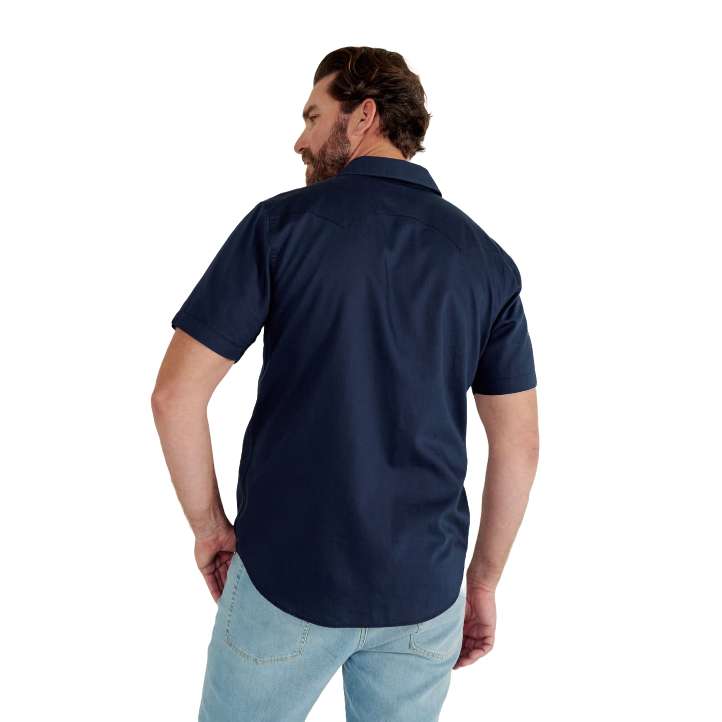 Tecovas Men's Navy Vintage Weight Sawtooth Pearl Snap Shirt 40365