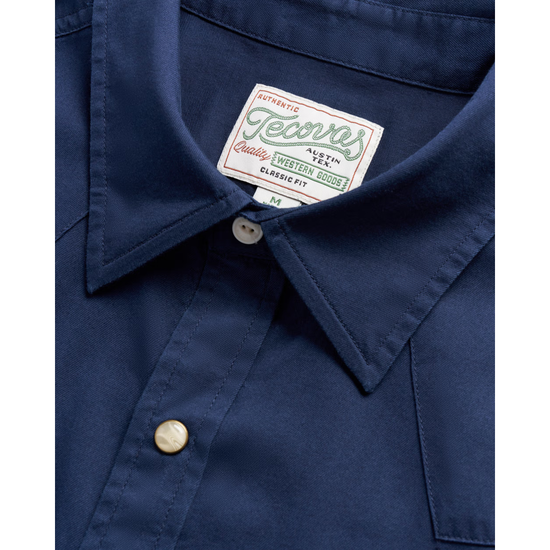 Tecovas Men's Navy Vintage Weight Sawtooth Pearl Snap Shirt 40365