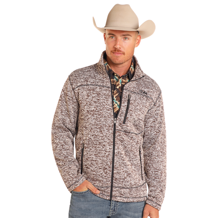 Powder River Outfitters Men's Knit Melange Dark Brown Pullover DM92C04101-22