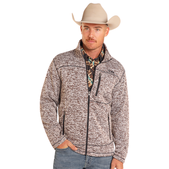 Powder River Outfitters Men's Knit Melange Dark Brown Pullover DM92C04101-22