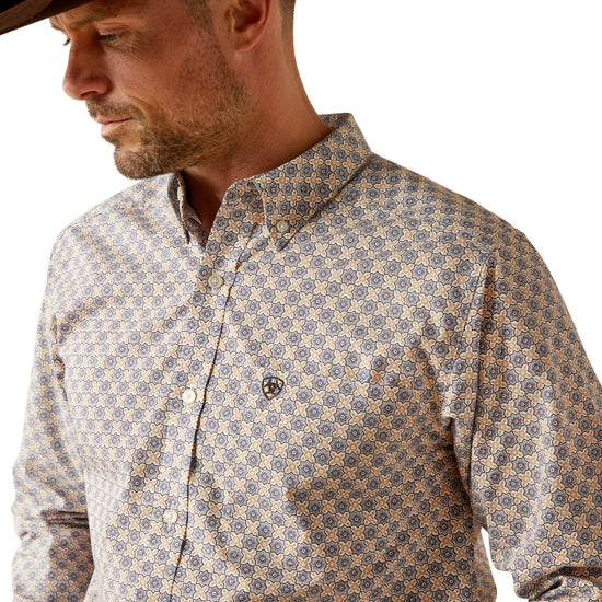 Ariat Men's Cario Grey Blue Fitted Shirt 10054080
