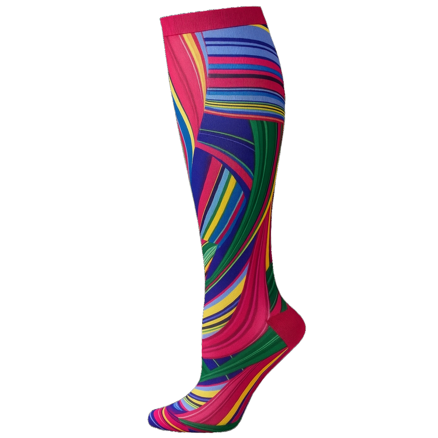 Ovation Ladies Braided Colors Over The Calf Boot Socks 464158-2293
