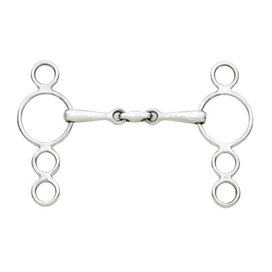 Centaur Stainless Steel Small Cheek 3-Ring Gag with Centaur Peanut 5"