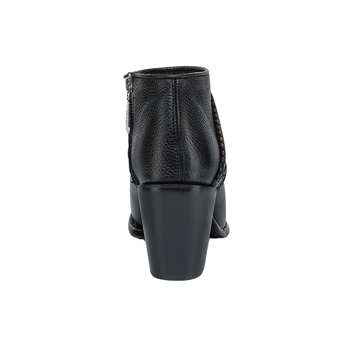 Cuadra Ladies Studs & Laser Chocolate & Black Zipper Boots CU963