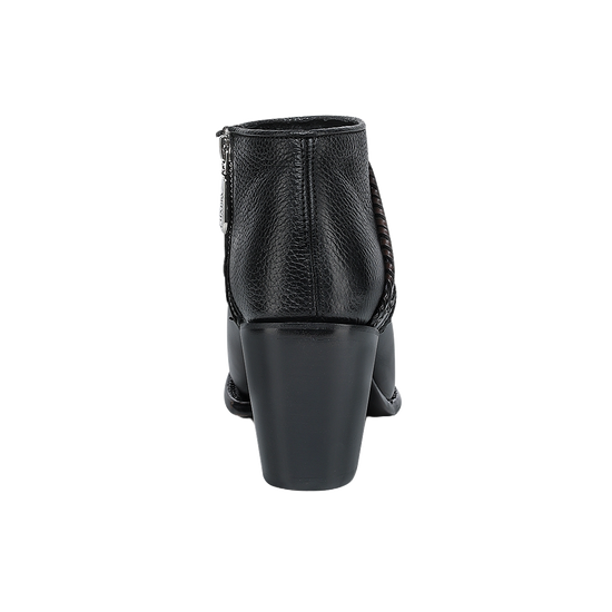 Cuadra Ladies Studs & Laser Chocolate & Black Zipper Boots CU963