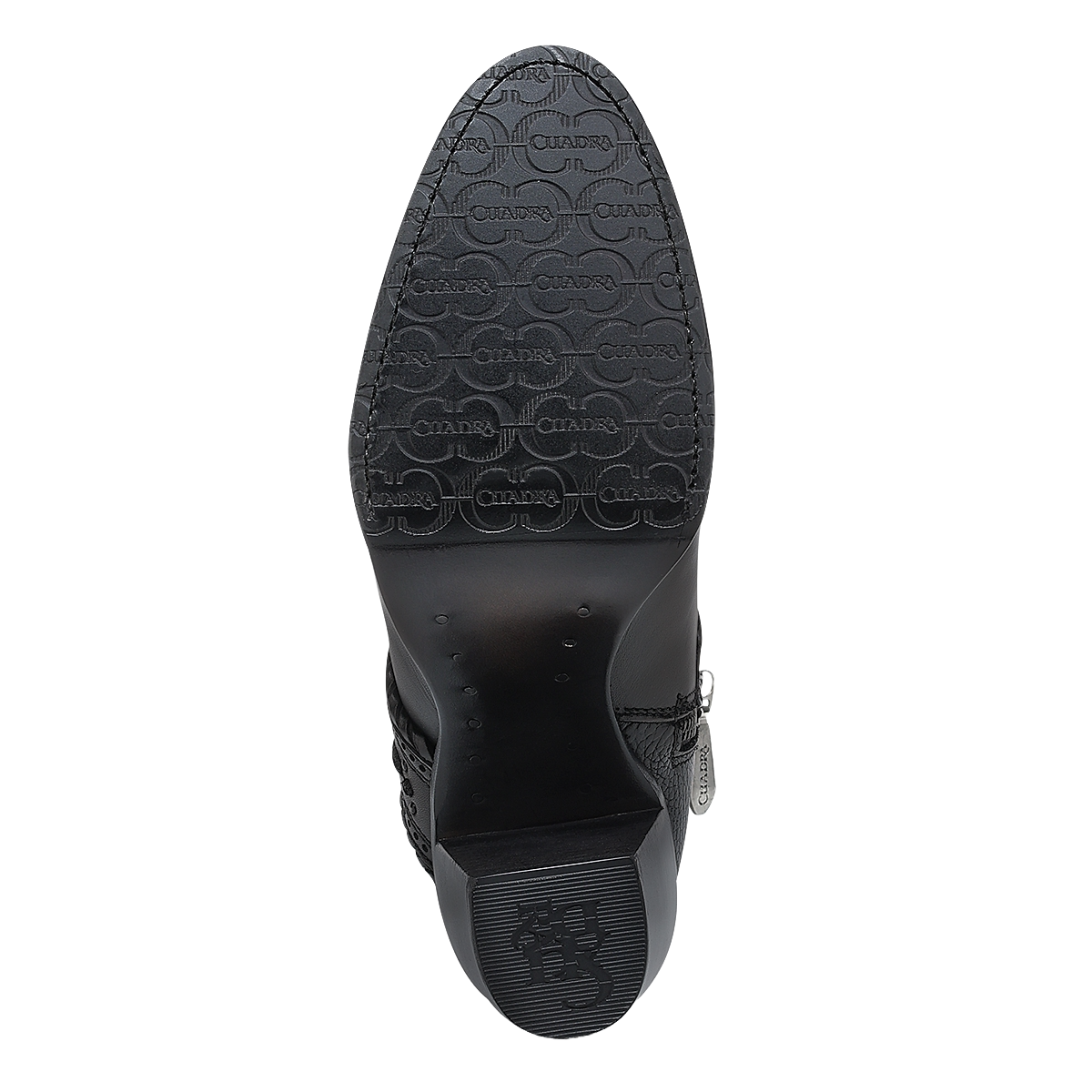 Cuadra Ladies Studs & Laser Chocolate & Black Zipper Boots CU963