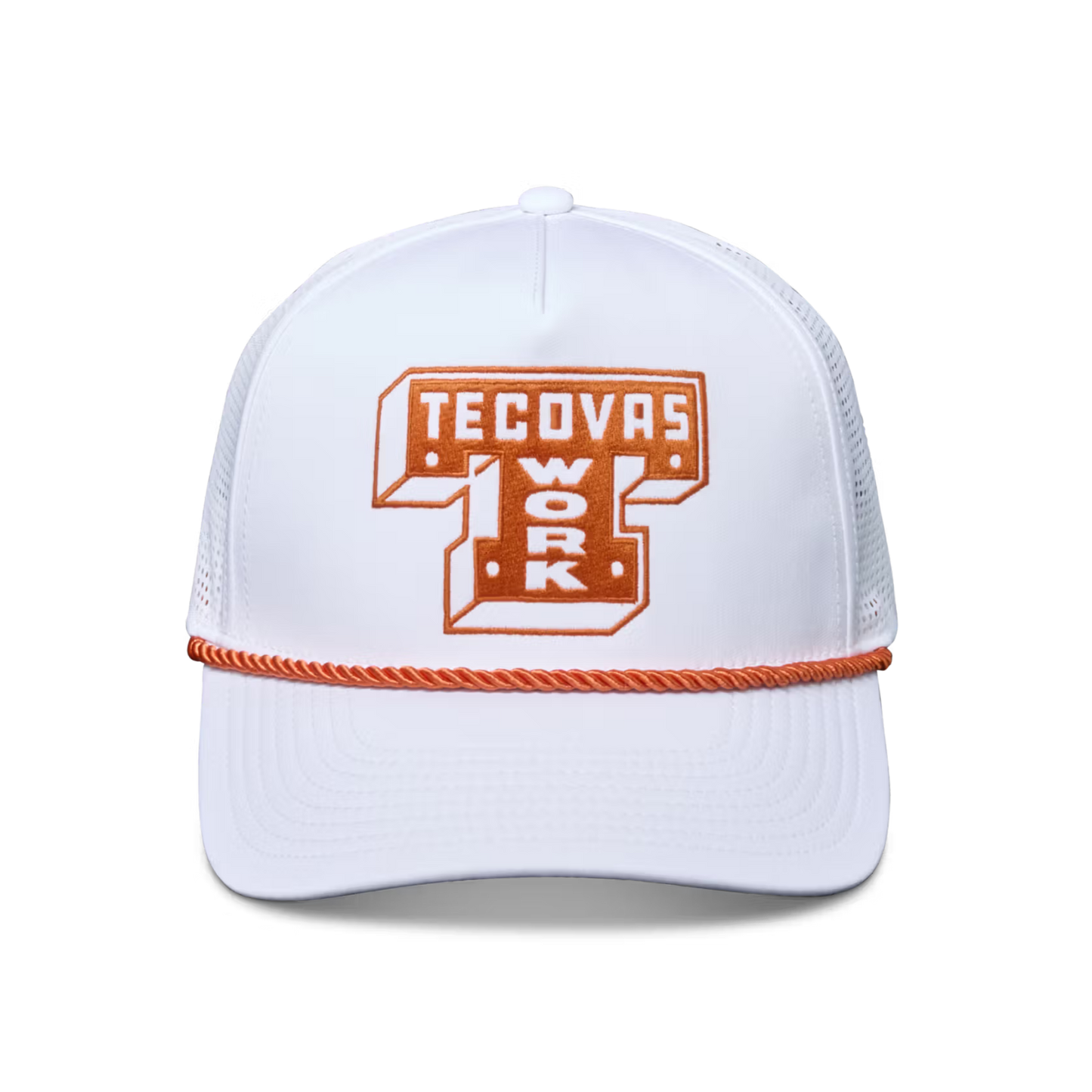 Tecovas Men's Work Performance Graphic Burnt Orange & White Trucker Cap 50192BNO