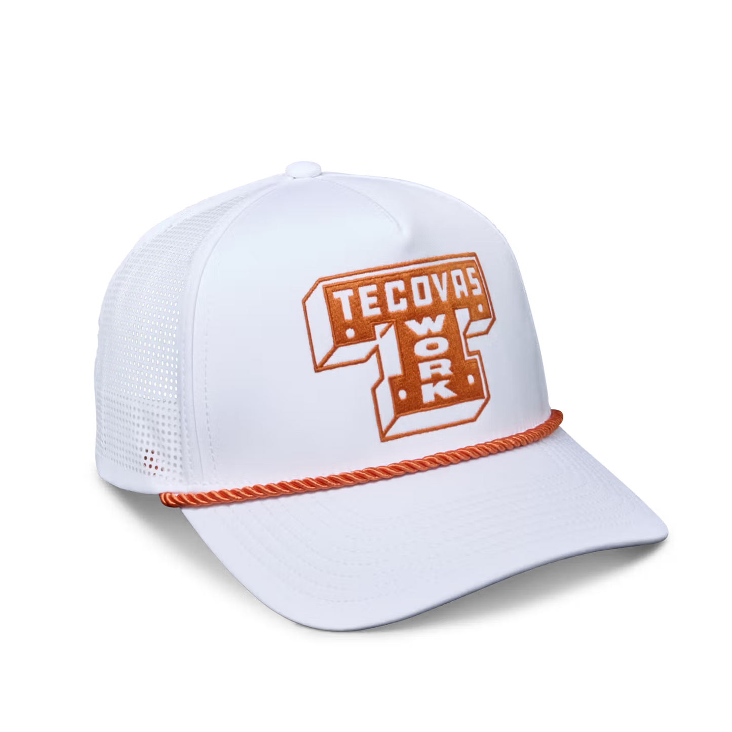 Tecovas Men's Work Performance Graphic Burnt Orange & White Trucker Cap 50192BNO