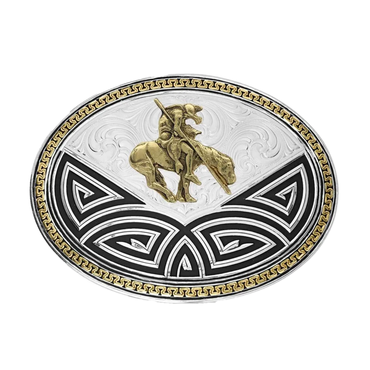 Montana Silversmiths Men's Bold Southwest Silver & Gold Buckle 50317-595