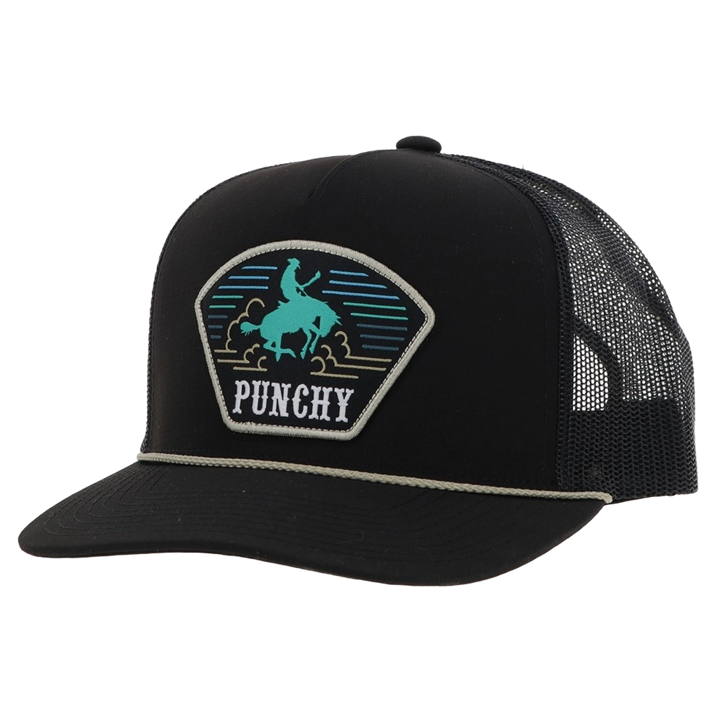 Hooey Punchy Western Black & Turquoise Trucker Cap 5032T-BK