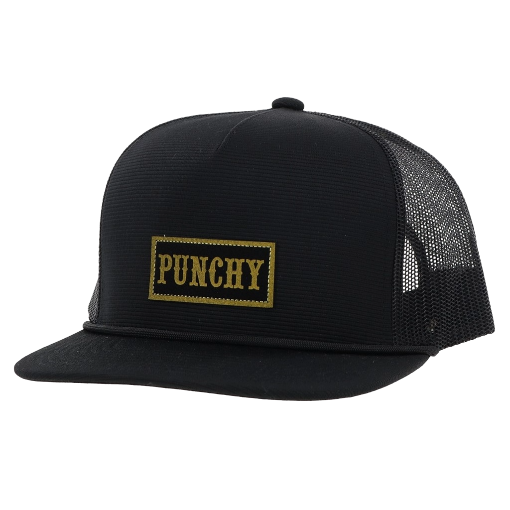 Hooey Men's Punchy Black With Gold Trucker Cap 5033T-BK