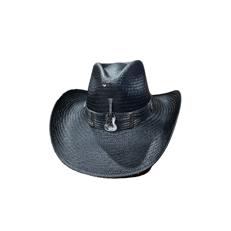 Austin Traders High Voltage Black Straw Western Hat 05-907
