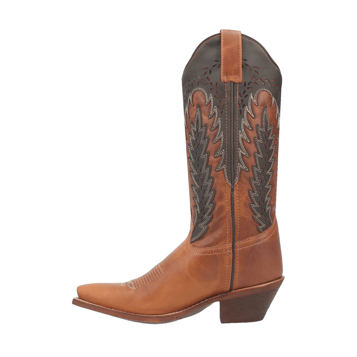 Laredo Ladies Farah Overlay Honey Brown Leather Boots 52213