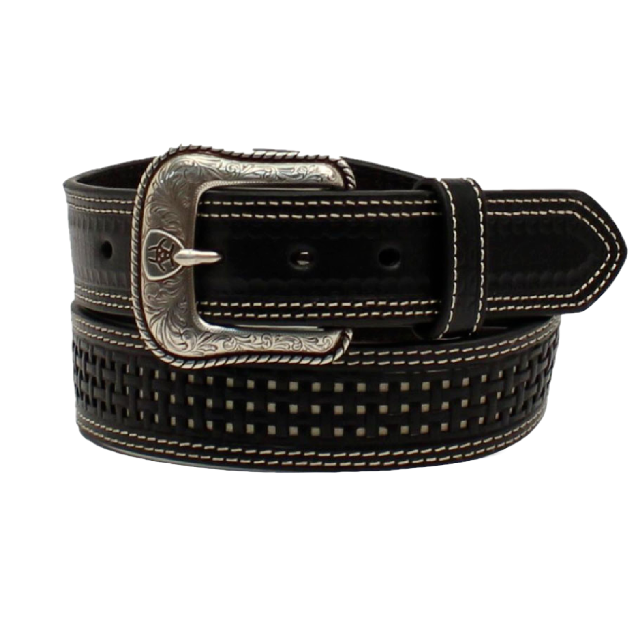 Ariat® Men's Basket Weave Black Leather Belt A1035801