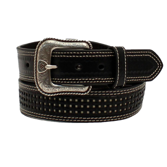 Ariat® Men's Basket Weave Black Leather Belt A1035801