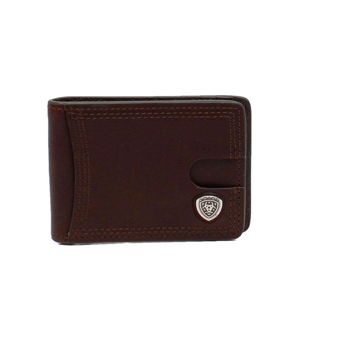 Ariat® Men's Shield Concho Brown Bifold Money Clip Wallet A3545102