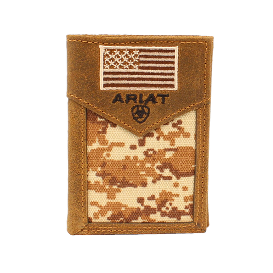 Load image into Gallery viewer, Ariat® Men&amp;#39;s Digital Camo Flag Tri-Fold Wallet A3536644
