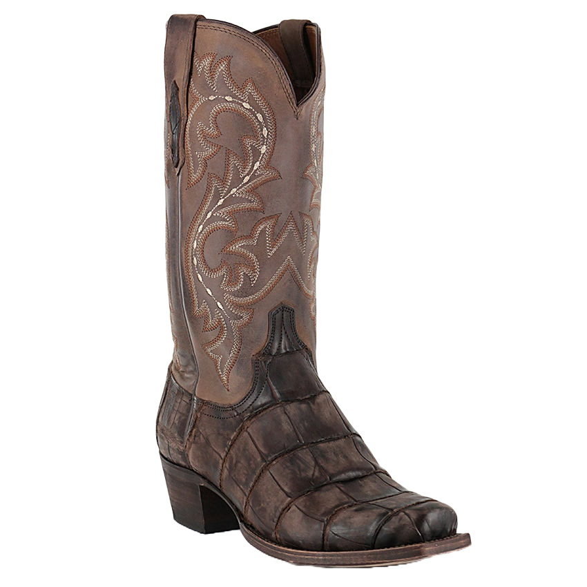 Lucchese Men's Burke Giant Alligator Cafe/Chocolate Boot M3195.74