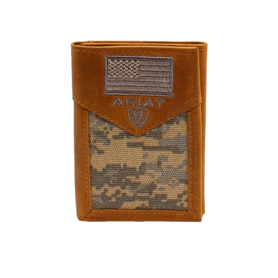 Ariat® Men's Digital Camo patriotic Tri-Fold Wallet A3536628