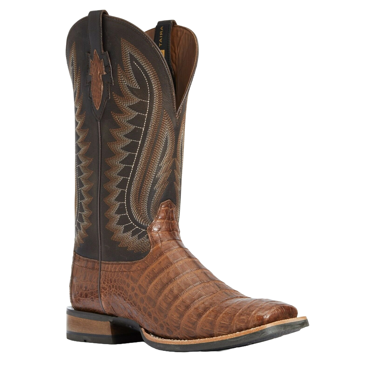 Ariat® Men's Double Down Caramel Caiman Belly Square Toe Boot 10034030