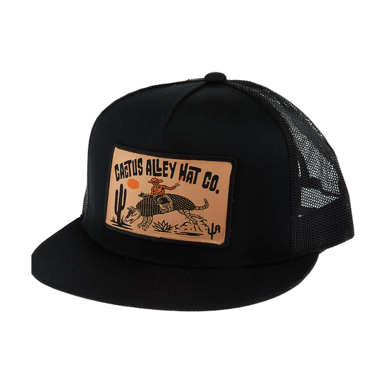 Cactus Alley Hat Co. Men's Buckin Dillo Black Snapback Hat 6006BLK-P203