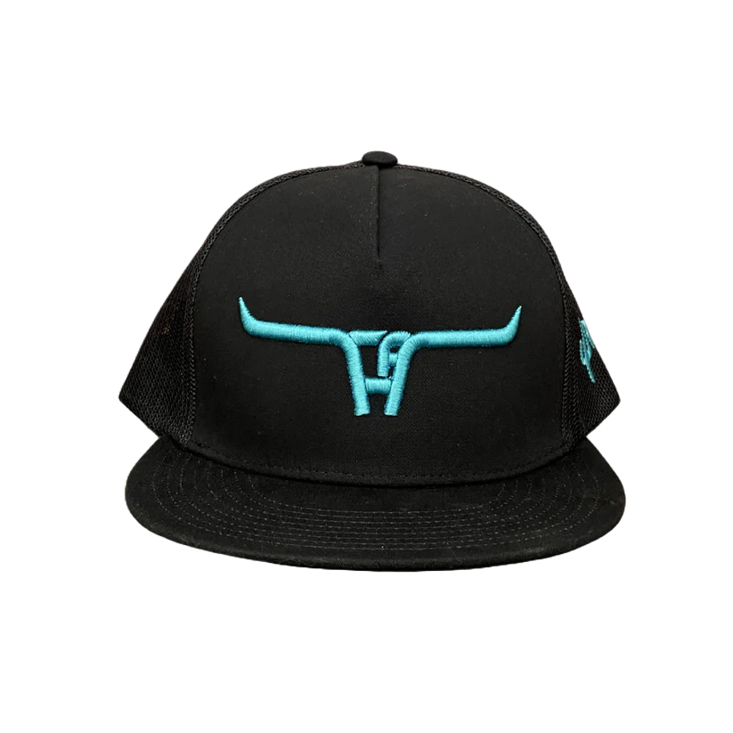 Cactus Alley Hat Co. Men's Longhorn 6006 Black Snapback Hat 6006BLK-S127