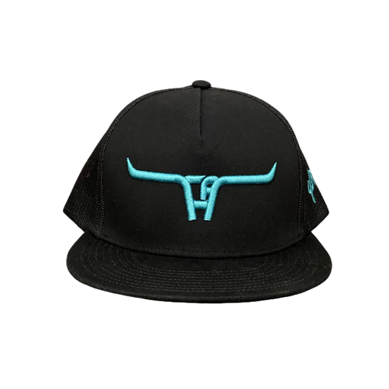Cactus Alley Hat Co. Men's Longhorn 6006 Black Snapback Hat 6006BLK-S127