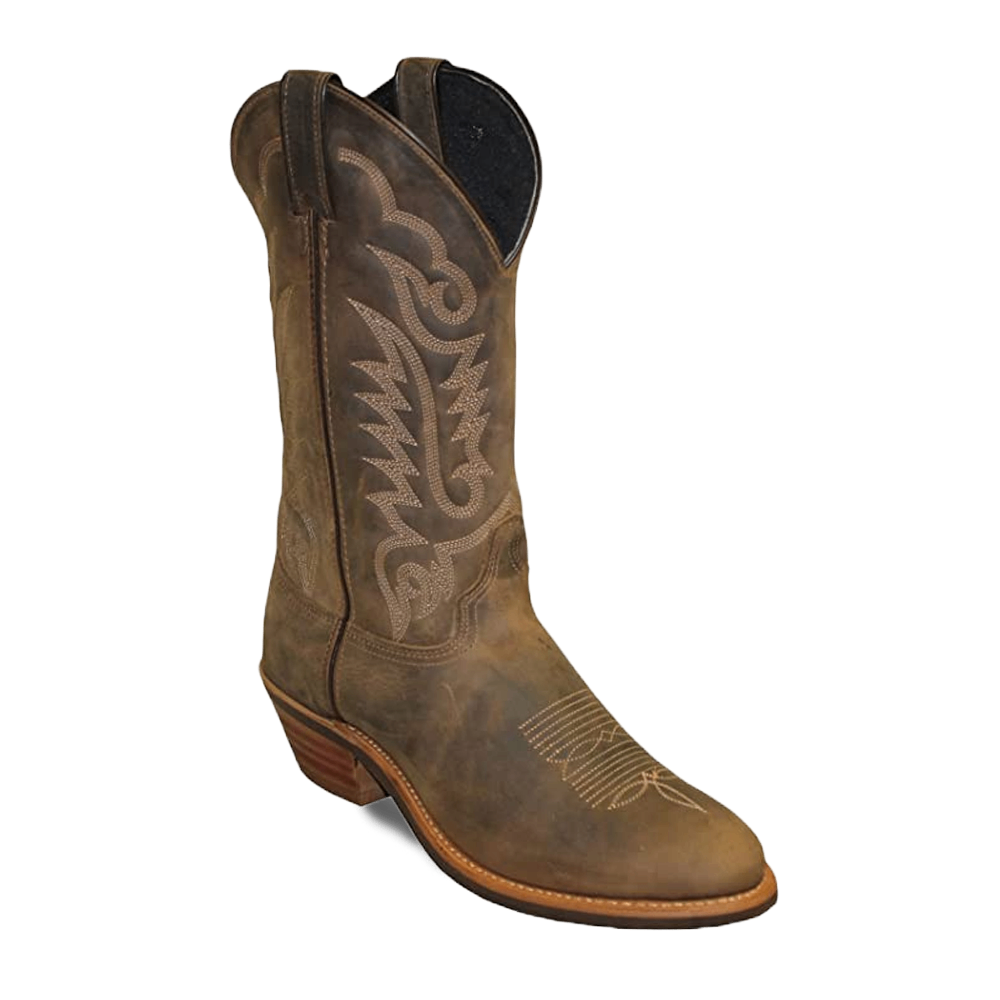 Abilene Men's 12" Distressed Cowhide Brown Western Boots 6412
