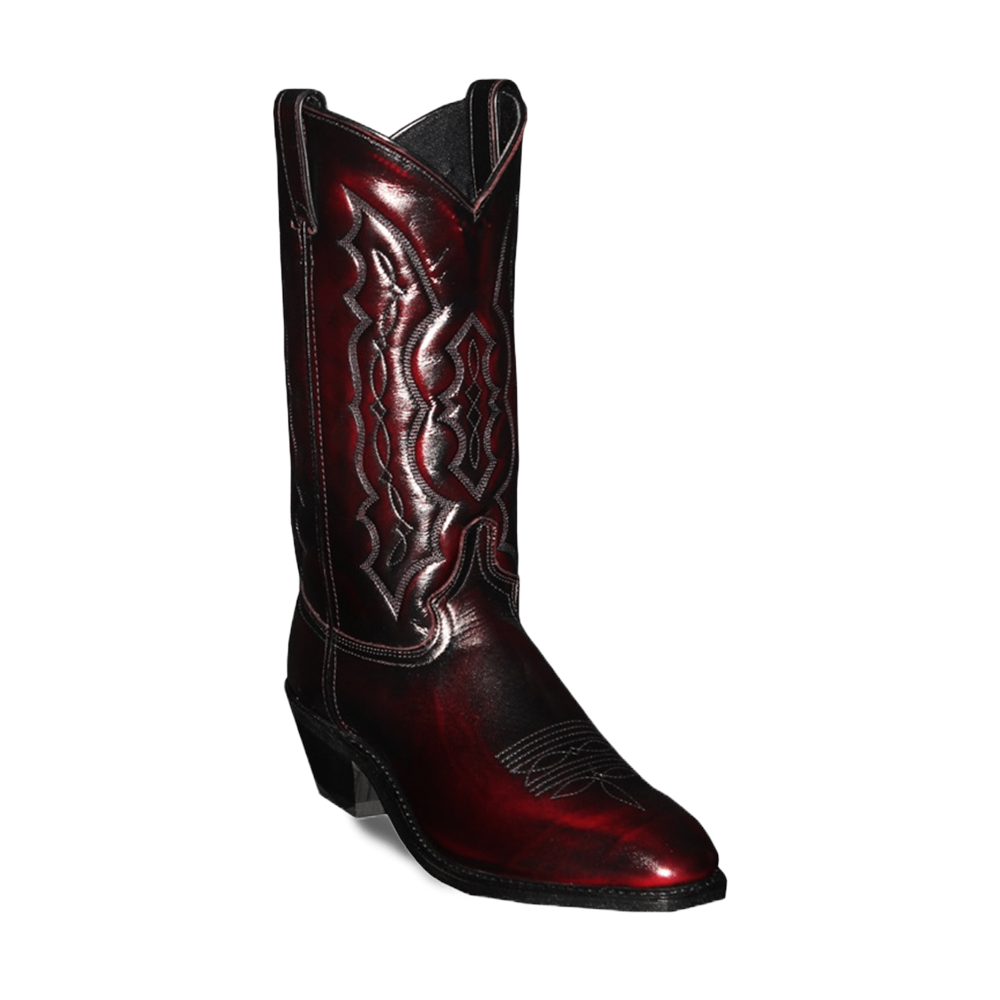Abilene Men's Square Dress Toe Black Cherry Cowhide Leather Boots 6469