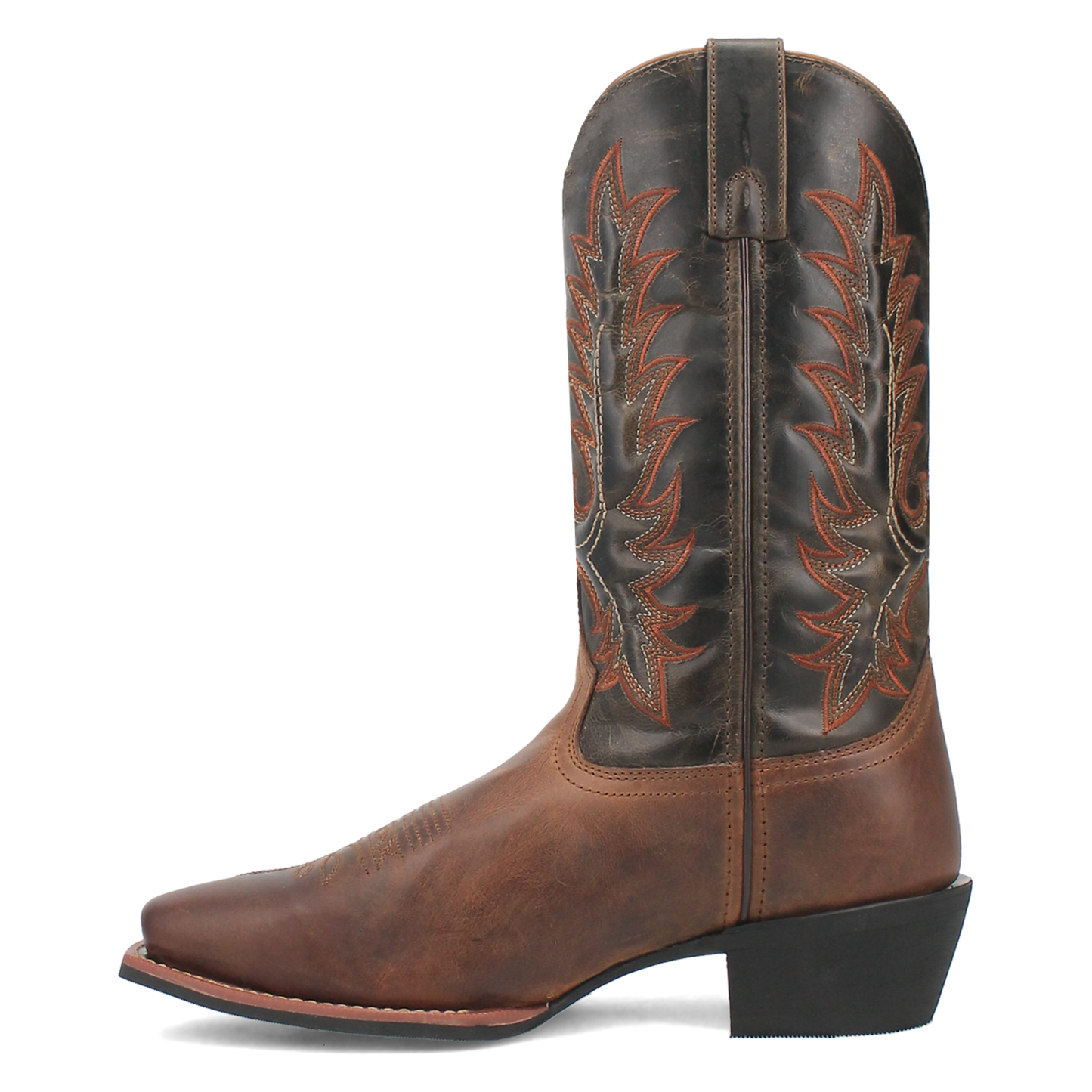Laredo Men's Kent Square Toe Rust Brown & Black Western Boots 68370