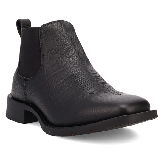 Laredo Men's Devin Black Leather Western Ankle Boot 70008