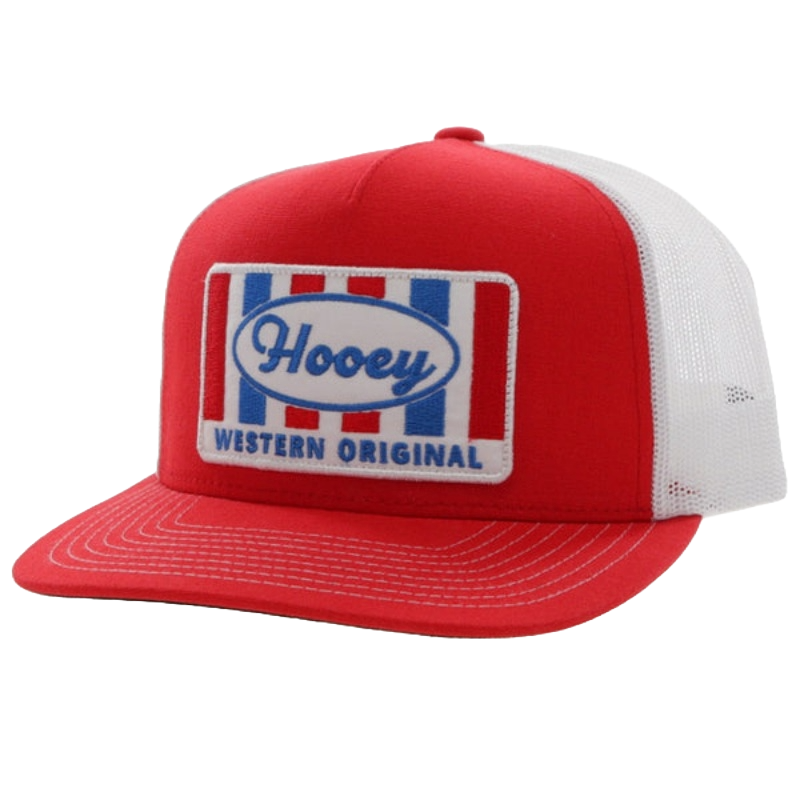Hooey Men's Sudan 5-panel Red & White Trucker Cap 2201T-RDWH