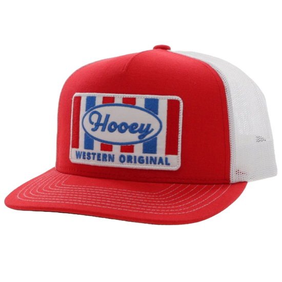 Hooey Men's Sudan 5-panel Red & White Trucker Cap 2201T-RDWH