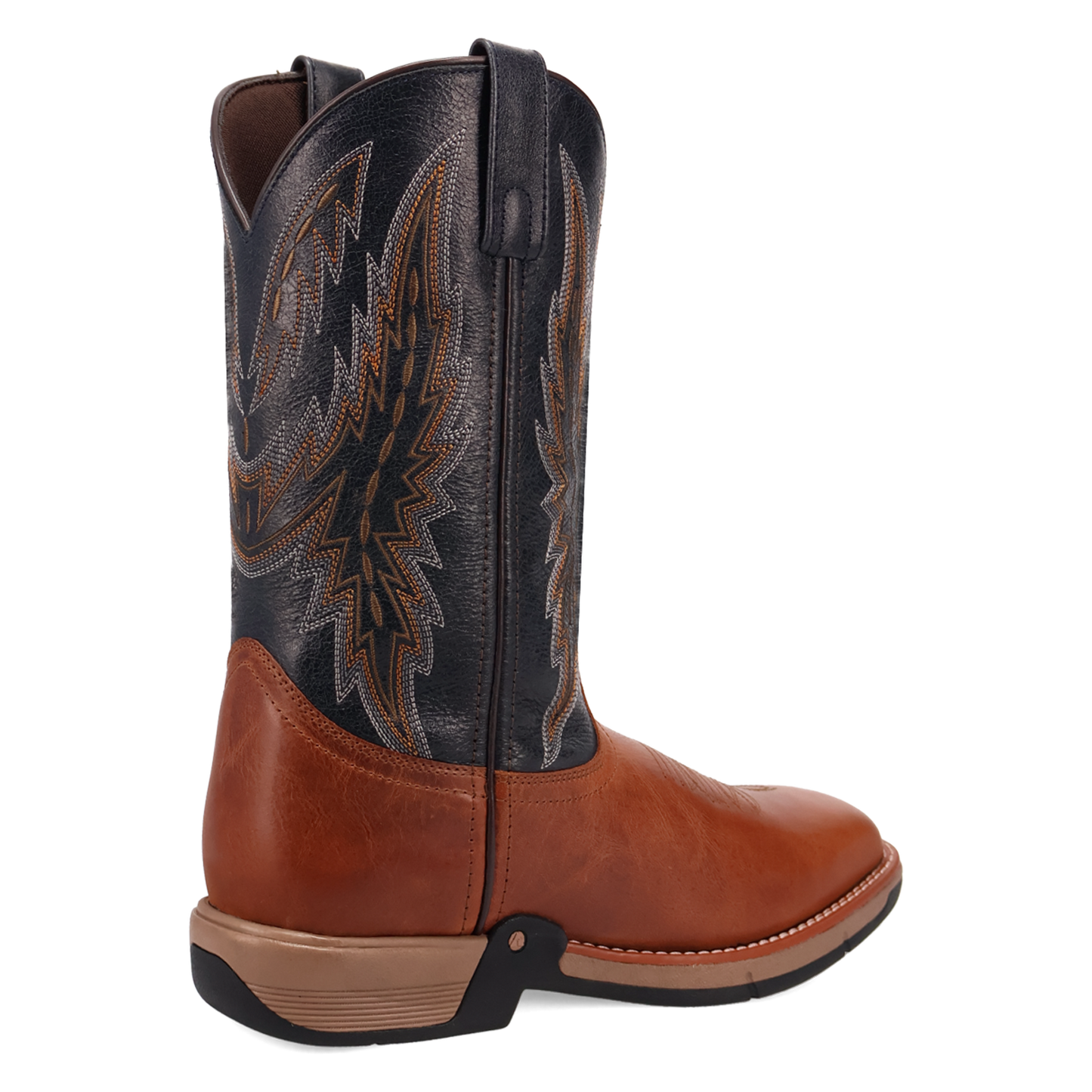 Laredo Men's Vapor Broad Square Toe Cognac & Black Leather Boots 8018