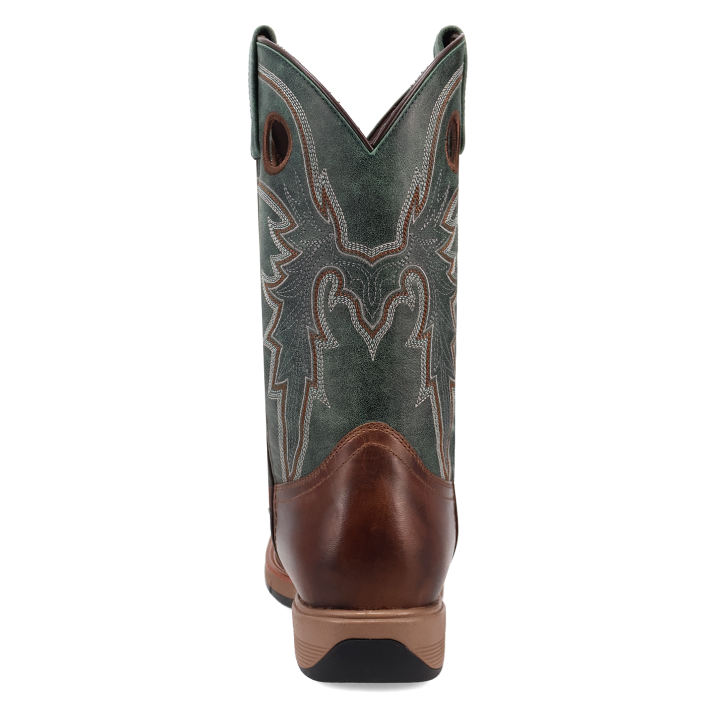 Laredo Men's Alloy Broad Square Toe Tan & Green Leather Boots 8019