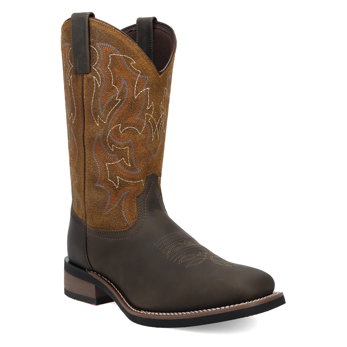 Laredo Men's Chisholm Chocolate & Tan Roughout Western Boot 8046