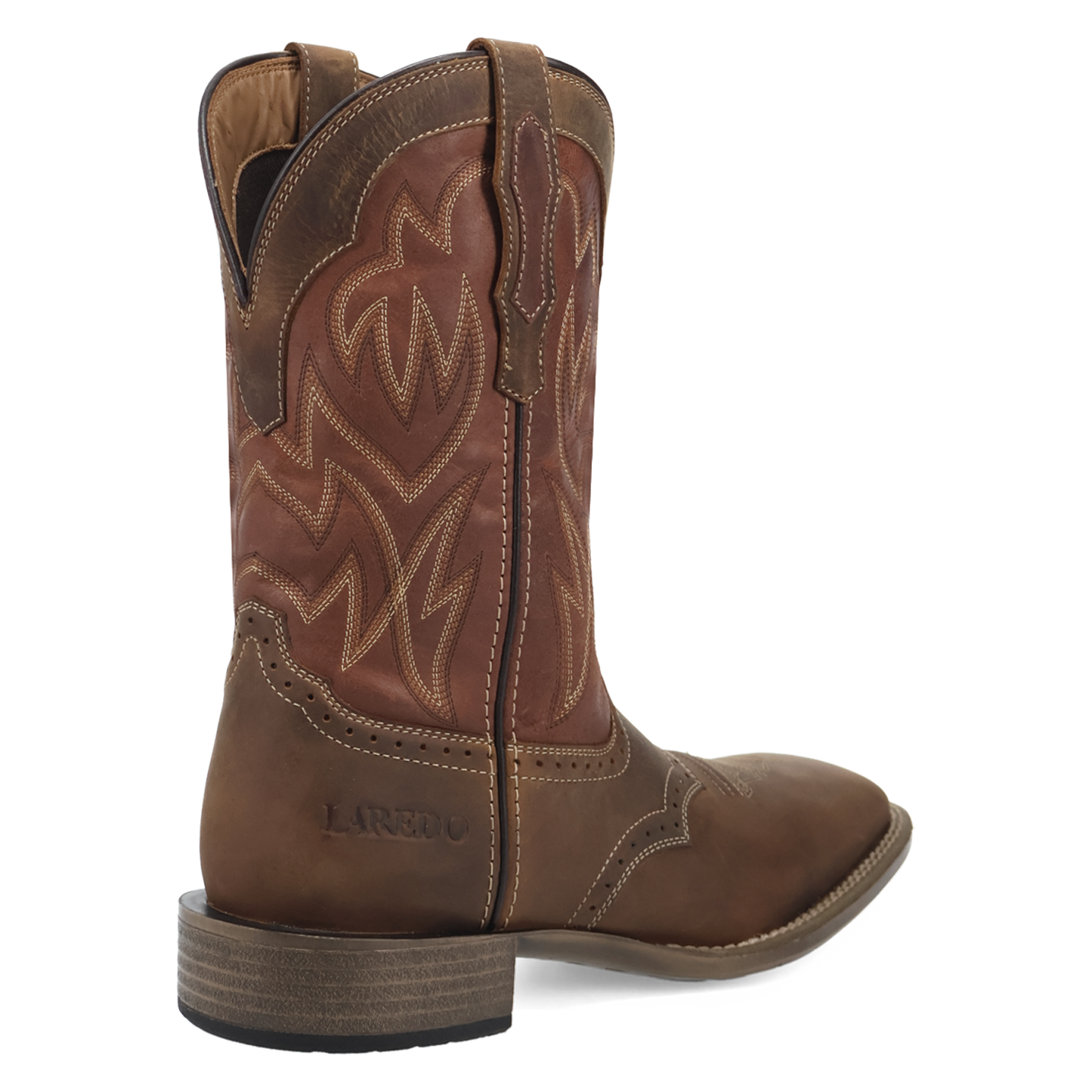 Laredo Men's Stratford Brown & Red Square Toe Western Boot 8061