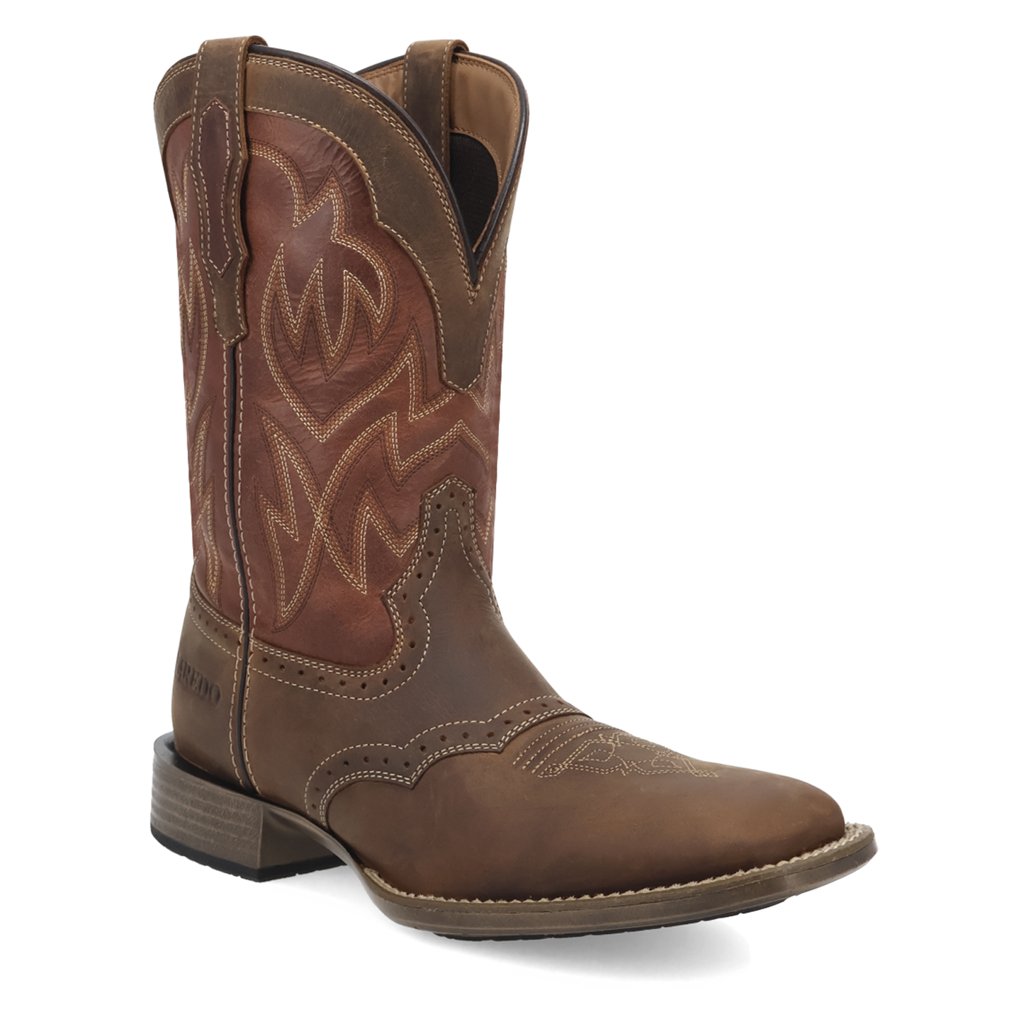 Laredo Men's Stratford Brown & Red Square Toe Western Boot 8061