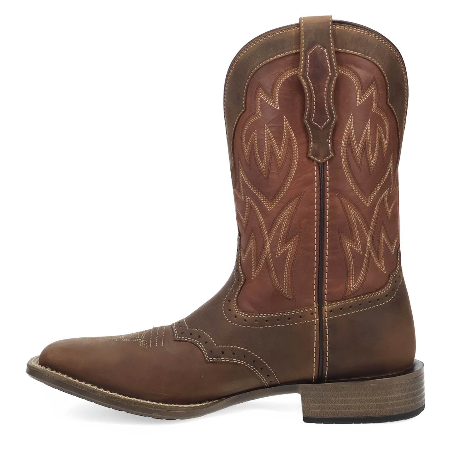 Laredo Men's Stratford Brown & Red Square Toe Western Boot 8061