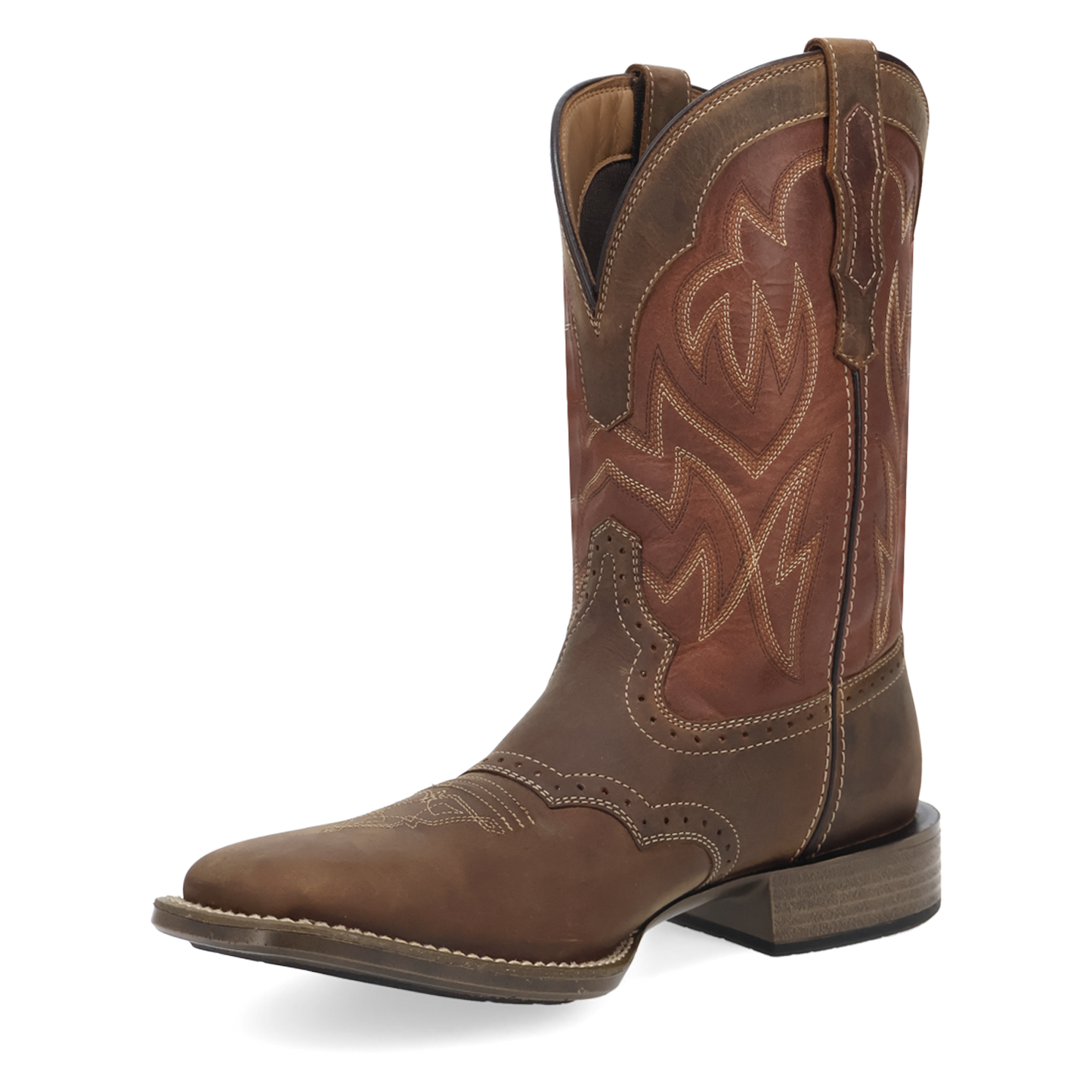 Laredo Men's Stratford Brown & Red Square Toe Western Boot 8061