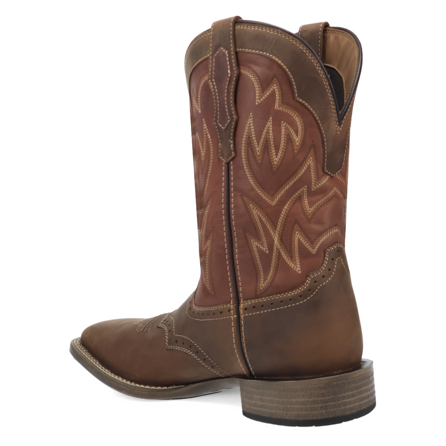 Laredo Men's Stratford Brown & Red Square Toe Western Boot 8061