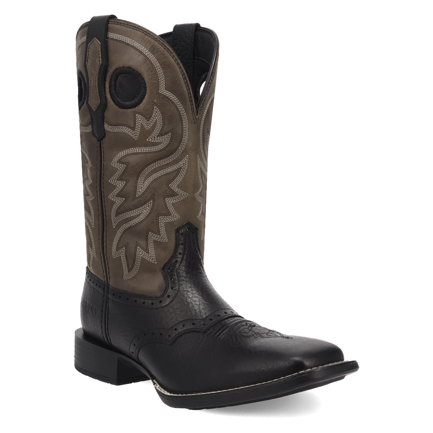 Laredo Men's Burnham Black & Grey Leather Western Boot 8064