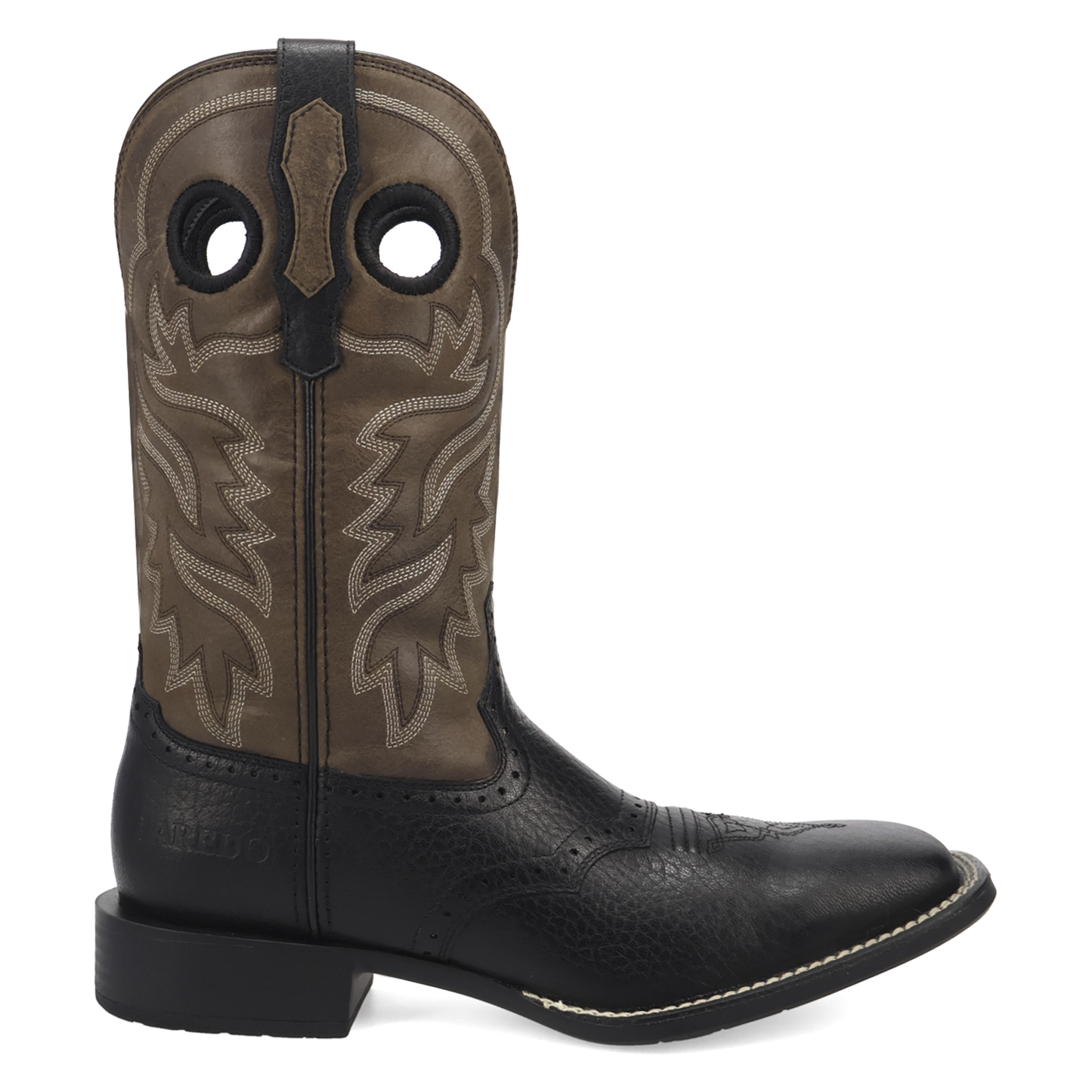Laredo Men's Burnham Black & Grey Leather Western Boot 8064