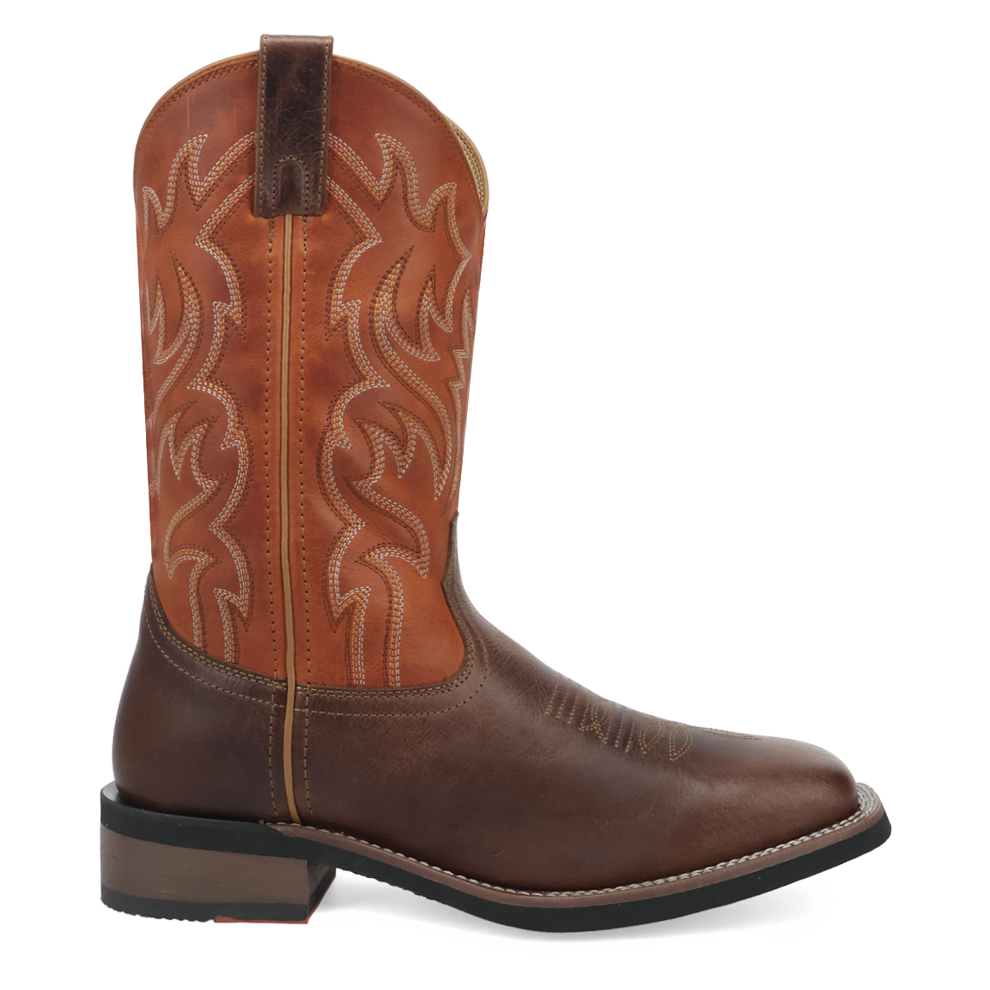 Laredo Men's Decatur Brown & Orange Leather Western Boot 8066